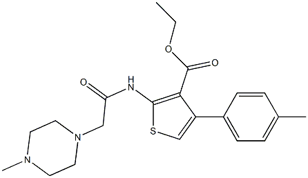 2-[[(4-Methyl-1-piperazinyl)acetyl]amino]-4-(4-methylphenyl)thiophene-3-carboxylic acid ethyl ester Struktur