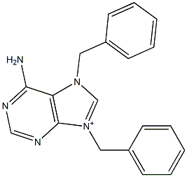 6-Amino-7,9-dibenzyl-7H-purin-9-ium Struktur