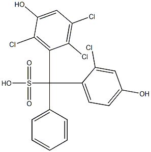 (2-Chloro-4-hydroxyphenyl)(2,3,6-trichloro-5-hydroxyphenyl)phenylmethanesulfonic acid Struktur