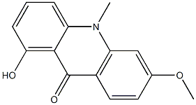 1-Hydroxy-6-methoxy-10-methylacridin-9(10H)-one Struktur