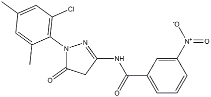 1-(6-Chloro-2,4-dimethylphenyl)-3-(3-nitrobenzoylamino)-5(4H)-pyrazolone Struktur