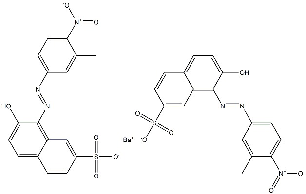 Bis[1-[(3-methyl-4-nitrophenyl)azo]-2-hydroxy-7-naphthalenesulfonic acid]barium salt Struktur