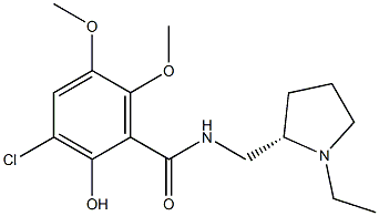 3-Chloro-2-hydroxy-5,6-dimethoxy-N-[[(2S)-1-ethylpyrrolidin-2-yl]methyl]benzamide Struktur