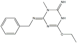 1-Methyl-2-imino-4-ethoxy-6-(benzylimino)-1,2,3,6-tetrahydro-1,3,5-triazine Struktur