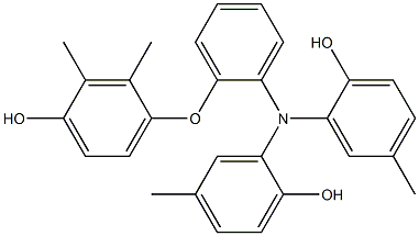 N,N-Bis(2-hydroxy-5-methylphenyl)-2-(4-hydroxy-2,3-dimethylphenoxy)benzenamine Struktur