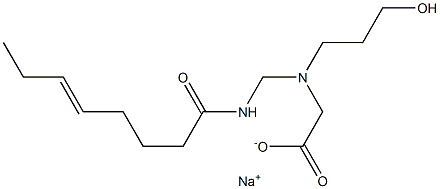 N-(3-Hydroxypropyl)-N-(5-octenoylaminomethyl)glycine sodium salt Struktur