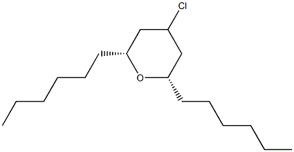 (2R,6S)-4-Chloro-2,6-dihexyltetrahydro-2H-pyran Struktur