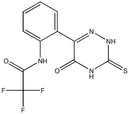 2,3-Dihydro-3-thioxo-6-[2-[(trifluoroacetyl)amino]phenyl]-1,2,4-triazin-5(4H)-one Struktur