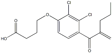 4-[2,3-Dichloro-4-(2-methylene-1-oxopentyl)phenoxy]butyric acid Struktur