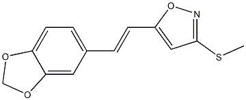 5-[(E)-2-[3,4-Methylenedioxyphenyl]vinyl]-3-(methylthio)isoxazole Struktur