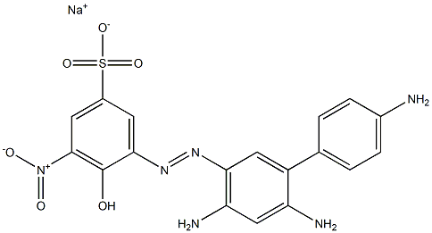 3-[(2,4,4'-Triamino-1,1'-biphenyl-5-yl)azo]-4-hydroxy-5-nitrobenzenesulfonic acid sodium salt Struktur