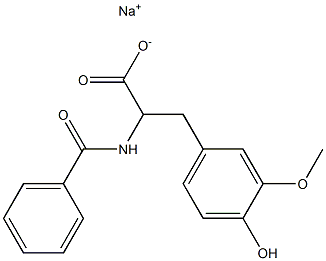 2-Benzoylamino-3-(4-hydroxy-3-methoxyphenyl)propionic acid sodium salt Struktur