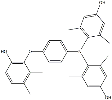 N,N-Bis(4-hydroxy-2,6-dimethylphenyl)-4-(6-hydroxy-2,3-dimethylphenoxy)benzenamine Struktur