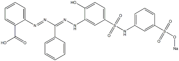 5-(2-Carboxyphenyl)-1-[2-hydroxy-5-[N-(3-sodiooxysulfonylphenyl)sulfamoyl]phenyl]-3-phenylformazan Struktur