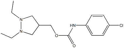 4-Chlorophenylcarbamic acid 1,2-diethylpyrazolidin-4-ylmethyl ester Struktur