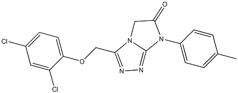 3-(2,4-Dichlorophenoxymethyl)-7-(4-methylphenyl)-7H-imidazo[2,1-c]-1,2,4-triazol-6(5H)-one Struktur