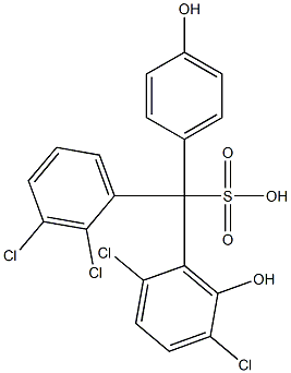 (2,3-Dichlorophenyl)(2,5-dichloro-6-hydroxyphenyl)(4-hydroxyphenyl)methanesulfonic acid Struktur