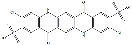 3,10-Dichloro-5,7,12,14-tetrahydro-7,14-dioxoquino[2,3-b]acridine-2,9-disulfonic acid Struktur