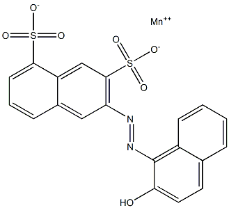 2-[(2-Hydroxy-1-naphtyl)azo]-3,5-naphthalenedisulfonic acid manganese(II) salt Struktur