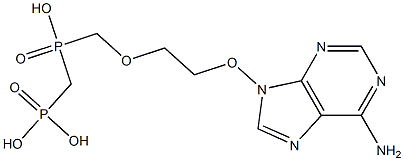 9-[2-[[Hydroxy(phosphonomethyl)phosphinyl]methoxy]ethoxy]-9H-purin-6-amine Struktur