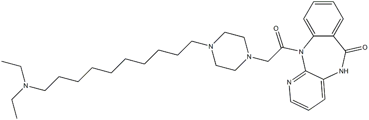 5,11-Dihydro-11-[[4-(10-diethylaminodecyl)-1-piperazinyl]acetyl]-6H-pyrido[2,3-b][1,4]benzodiazepin-6-one Struktur