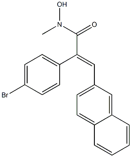 (E)-3-(2-Naphthalenyl)-2-(4-bromophenyl)-N-methyl-2-propenehydroxamic acid Struktur