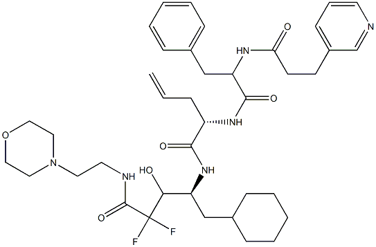 (4S)-4-[[(2S)-2-[2-[3-(3-Pyridinyl)propanoyl]amino-3-phenylpropanoylamino]-4-pentenoyl]amino]-5-cyclohexyl-2,2-difluoro-3-hydroxy-N-(2-morpholinoethyl)pentanamide Struktur