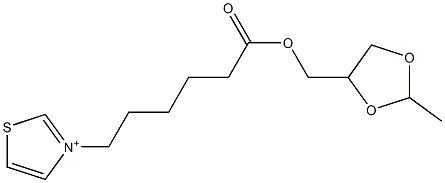 3-[6-(2-Methyl-1,3-dioxolan-4-ylmethoxy)-6-oxohexyl]thiazolium Struktur