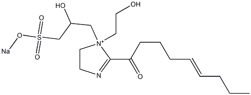 1-(2-Hydroxyethyl)-1-[2-hydroxy-3-(sodiooxysulfonyl)propyl]-2-(5-nonenoyl)-2-imidazoline-1-ium Struktur