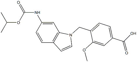 4-[6-(Isopropyloxycarbonylamino)-1H-indol-1-ylmethyl]-3-methoxybenzoic acid Struktur