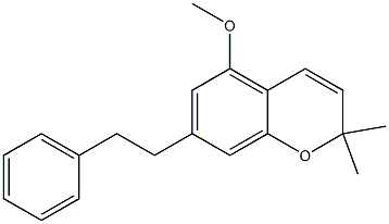 2,2-Dimethyl-5-methoxy-7-(2-phenylethyl)-2H-1-benzopyran Struktur