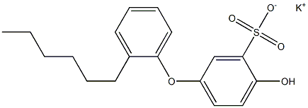 4-Hydroxy-2'-hexyl[oxybisbenzene]-3-sulfonic acid potassium salt Struktur