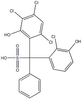 (2-Chloro-3-hydroxyphenyl)(2,4,5-trichloro-6-hydroxyphenyl)phenylmethanesulfonic acid Struktur