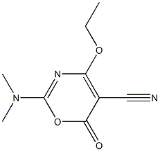 2-Dimethylamino-4-ethoxy-6-oxo-6H-1,3-oxazine-5-carbonitrile Struktur