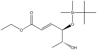 (4R,5R,E)-5-Hydroxy-4-[(tert-butyldimethylsilyl)oxy]-2-hexenoic acid ethyl ester Struktur