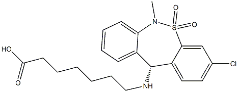 (11R)-11-(6-Carboxyhexylamino)-3-chloro-6,11-dihydro-6-methyldibenzo[c,f][1,2]thiazepine 5,5-dioxide Struktur