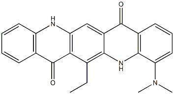 4-(Dimethylamino)-6-ethyl-5,12-dihydroquino[2,3-b]acridine-7,14-dione Struktur