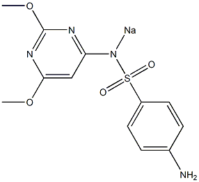 4-Amino-N-(2,6-dimethoxypyrimidin-4-yl)-N-sodiobenzenesulfonamide Struktur