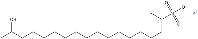 17-Hydroxyoctadecane-2-sulfonic acid potassium salt Struktur