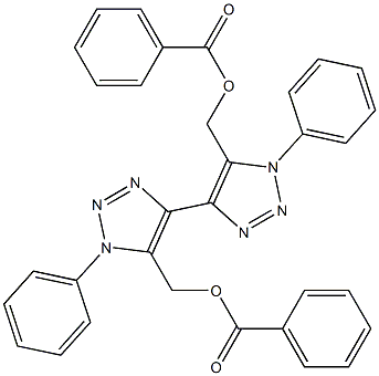 1,1'-Diphenyl-5,5'-bis[(benzoyloxy)methyl]-4,4'-bi(1H-1,2,3-triazole) Struktur