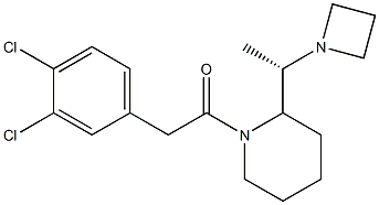 1-[(3,4-Dichlorophenyl)acetyl]-2-[(1S)-1-(1-azetidinyl)ethyl]piperidine Struktur