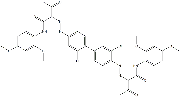 4,4'-Bis[[1-(2,4-dimethoxyphenylamino)-1,3-dioxobutan-2-yl]azo]-2,3'-dichloro-1,1'-biphenyl Struktur