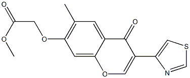 [6-Methyl-4-oxo-3-(thiazol-4-yl)-4H-1-benzopyran-7-yloxy]acetic acid methyl ester Struktur