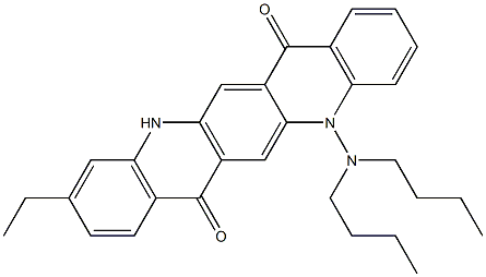 5-(Dibutylamino)-10-ethyl-5,12-dihydroquino[2,3-b]acridine-7,14-dione Struktur