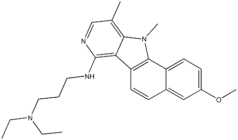 7-(3-Diethylaminopropylamino)-10,11-dimethyl-3-methoxy-11H-benzo[g]pyrido[4,3-b]indole Struktur