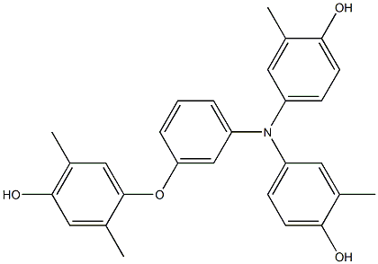 N,N-Bis(4-hydroxy-3-methylphenyl)-3-(4-hydroxy-2,5-dimethylphenoxy)benzenamine Struktur