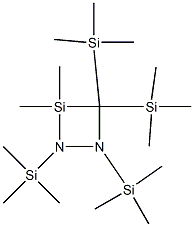 3,3-Dimethyl-1,2,4,4-tetrakis(trimethylsilyl)-1,2-diaza-3-silacyclobutane Struktur