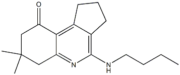 1,2,3,6,7,8-Hexahydro-4-(butylamino)-7,7-dimethyl-9H-cyclopenta[c]quinolin-9-one Struktur