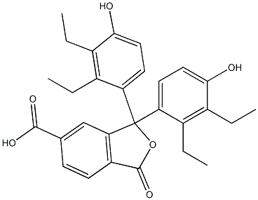 1,1-Bis(2,3-diethyl-4-hydroxyphenyl)-1,3-dihydro-3-oxoisobenzofuran-6-carboxylic acid Struktur