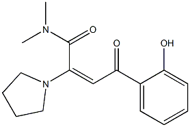 (2E)-2-(Pyrrolidin-1-yl)-N,N-dimethyl-4-oxo-4-(2-hydroxyphenyl)-2-butenamide Struktur